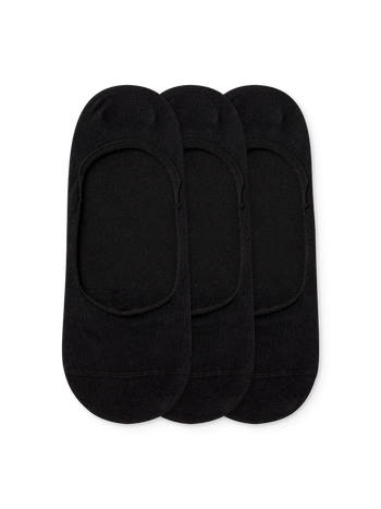 Calcetines invisibles de algodón, 3 paq. Negro clásico