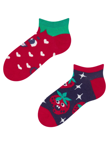 Calcetines tobilleros alegres para niños Fresas felices