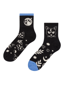 Calcetines de deporte alegres Gato y luna