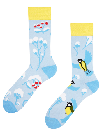 Calcetines de invierno alegres Pájaro de invierno