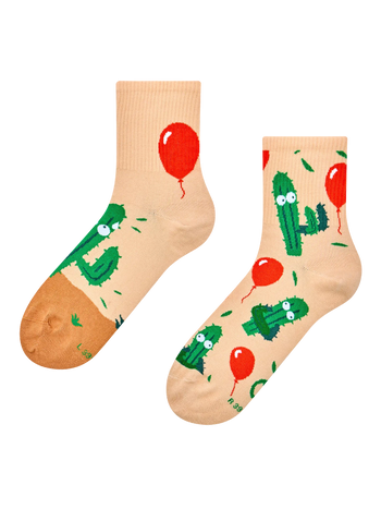 Calcetines de deporte alegres Cactus y globo