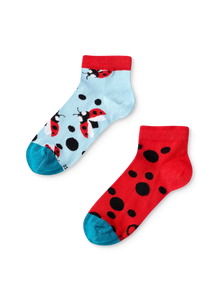 Calcetines tobilleros alegres para niños Mariquitas y lunares