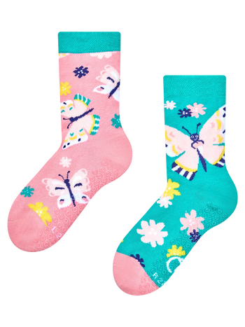 Calcetines antideslizantes para niños Mariposas dulces