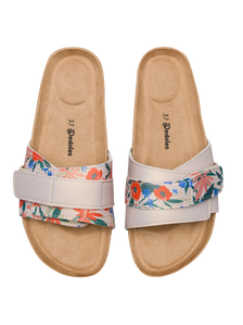 Sandalias con suela de corcho para mujer Jardín de amapolas
