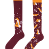 Calcetines hasta la rodilla alegres Zorro y hojas