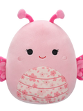 Squishmallows Mogo la Mariposa Rosa con Flor de Sakura en la Tripa, 20 cm