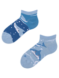 Calcetines tobilleros alegres para niños Tiburón gris