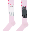Calcetines hasta la rodilla alegres Gato blanco y negro