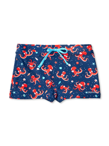Bermudas alegres elásticas infantiles Pulpo rojo