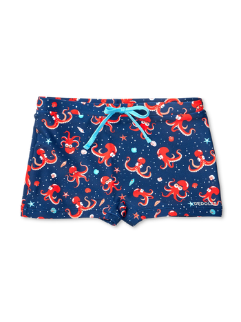 Bermudas alegres elásticas infantiles Pulpo rojo