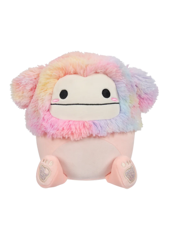 Squishmallows Diane, la Pies Grandes Melocotón con Pelo Arco Iris, 20 cm