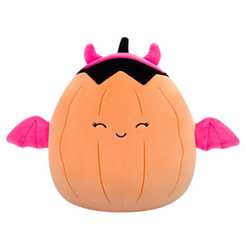Squishmallows Margie, la Calabaza Naranja Pastel con Disfraz de Diablesa Rosa, 20 cm