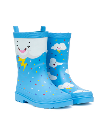 Botas de agua infantiles alegres Nubes de lluvia