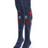 Calcetines alegres por encima de la rodilla Mariquitas y flores de amapola