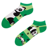 Calcetines tobilleros alegres Panda y rayas