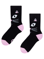 Calcetines infantiles alegres de inverno Mirada de gato