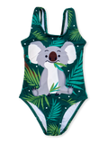 Bañador alegre de niña Koala y hojas
