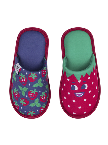 Pantuflas infantiles alegres Fresas felices