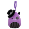 Squishmallows Clip-On Earworm, el Monstruo Violeta que Guiña el Ojo con Sombrero de Copa, 9 cm