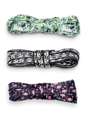 Cordones alegres, 3 uds., Pandas y flamencos