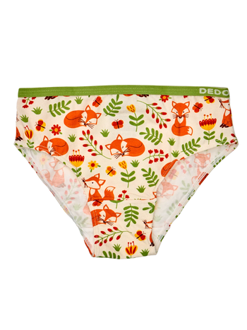 Bragas alegres para niña Zorro y mariposas