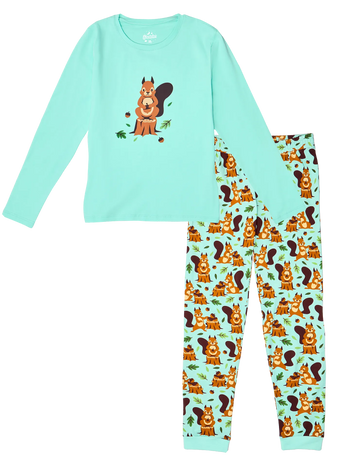 Pijama alegre para mujer Ardilla en el bosque
