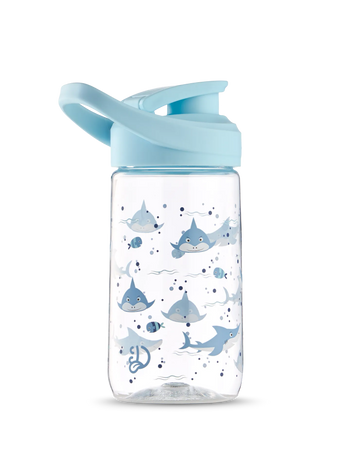 Botella de agua alegre Tiburón gris 470 ml