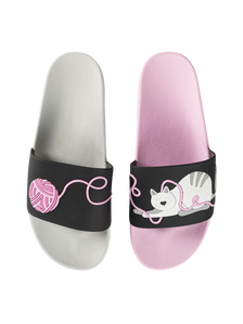 Chanclas alegres Gato y pelota