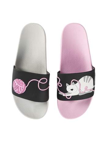 Chanclas alegres Gato y pelota