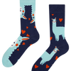 Calcetines alegres Llama y corazones
