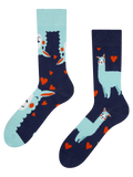 Calcetines alegres Llama y corazones
