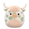 Squishmallows Celestino la Vaca de las Tierras Altas con Manchas Verde Salvia y Barriga Peluda, 20 cm