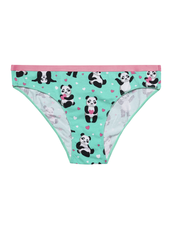 Bragas alegres para mujer Panda y corazones