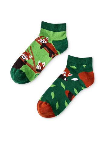 Calcetines tobilleros alegres, Panda rojo