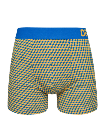 Bóxeres para hombre estampados en azul y amarillo