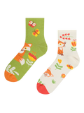 Calcetines de deporte alegres Zorro y mariposas
