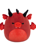Squishmallows Salami el Dragón Rojo con Ojos Enfadados y Barriga Brillante, 20 cm