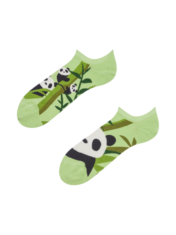Calcetines sneakers alegres Pandas y bambú