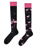 Calcetines hasta la rodilla alegres Flamencos y corazones