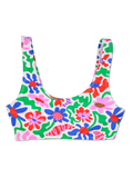Top alegre de bikini deportivo Flores locas