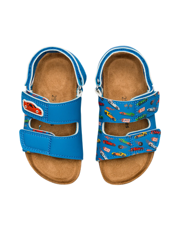 Sandalias infantiles con suela de corcho Coches rápidos