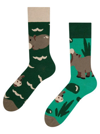 Calcetines alegres Hipopótamo nadador