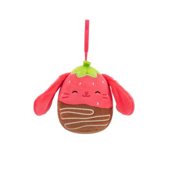 Squishmallows Clip-On Gunda la Conejita Fresa Bañada en Chocolate, 9 cm