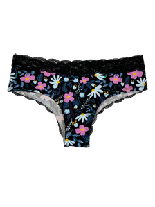 Bragas con encaje para mujer Flores moradas
