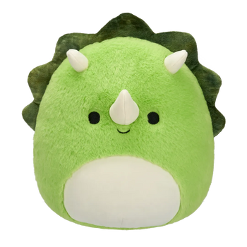 Squishmallows Fuzzamallows Tristan el Triceratops Verde, 30 cm