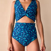 Top de bikini MagicMix para mujer Flores turquesa