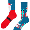 Calcetines alegres Santa Claus y regalos