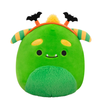 Squishmallows Callum el Monstruo Verde con Diadema de Murciélago, 20 cm