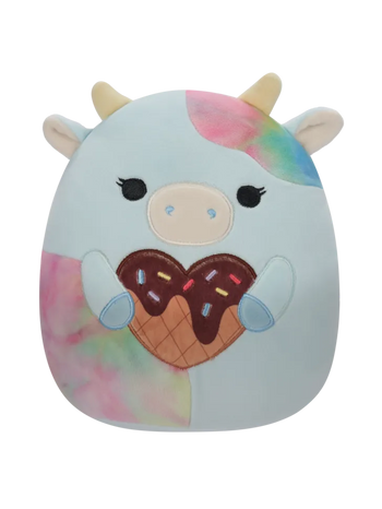 Squishmallows Caedia la Vaca con Manchas Azules, 20 cm