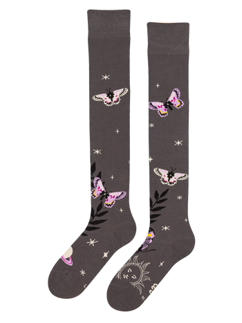 Calcetines alegres por encima de la rodilla Mariposas nocturnas